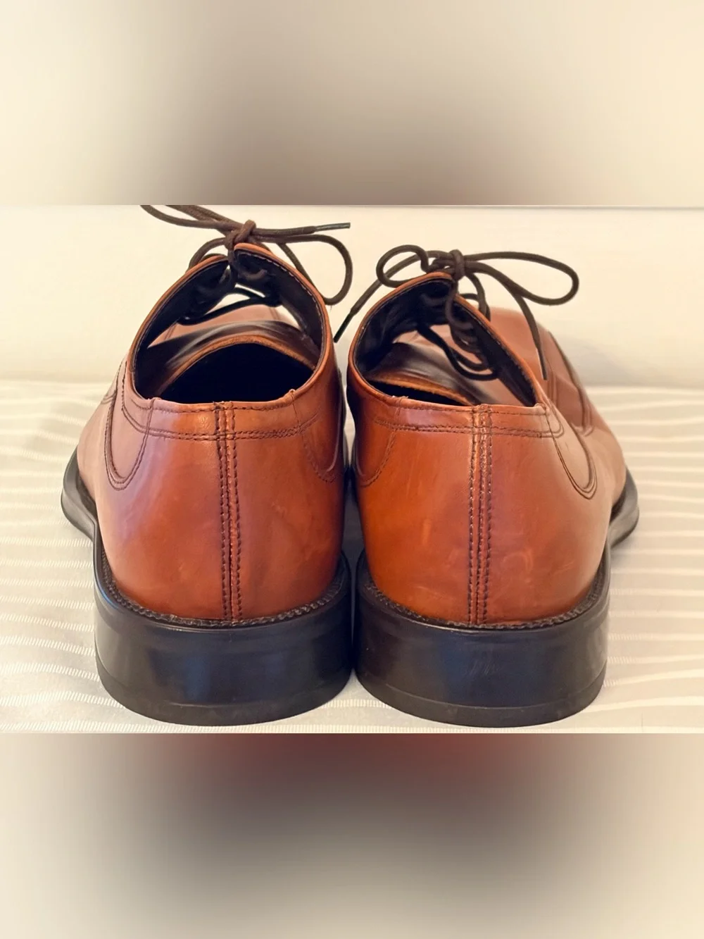 Reaction By Kenneth Cole Cognac Brown Oxford Dress Shoes W03214 Size 10 EUC
